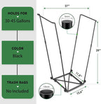 FEED GARDEN Trash Bag Holder, Outdoor Metal Leaf Bag Holder Stand, Garbage Bag - Image 3