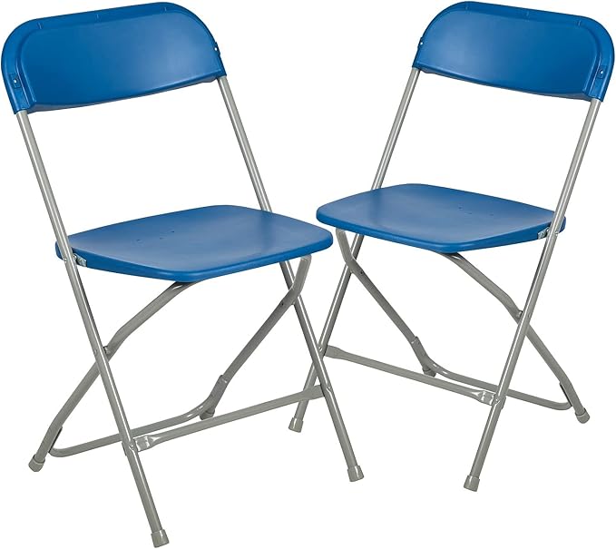 Flash Furniture Hercules™ Series Plastic Folding Chair - Blue - 2 Pack 650LB Weight Capacity Comfortable Event Chair-Lightweight Folding Chair by FlashFurniture