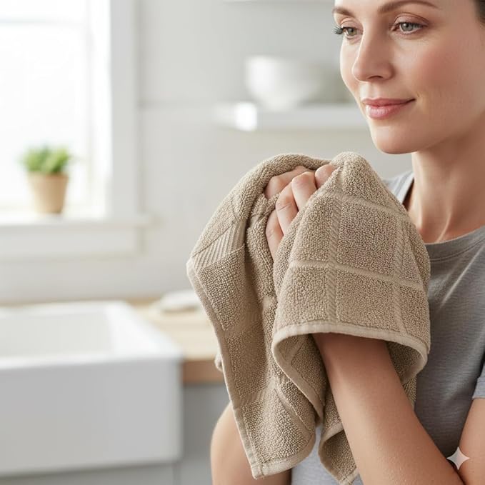 100% Cotton Terry Dish Towels, 4 pack16 x26 Inches, Super Soft and Absorbent - Image 5