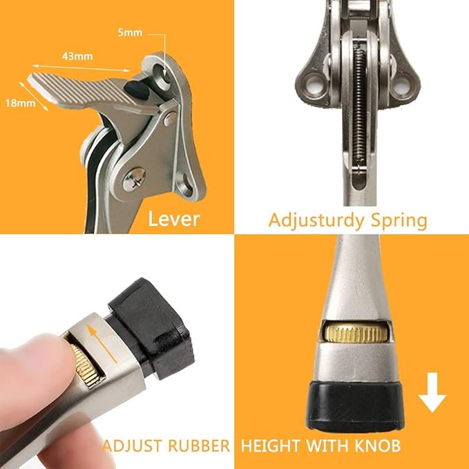 Gotega Door Stopper, 4 Packs Kickdown Door Stop - Image 4