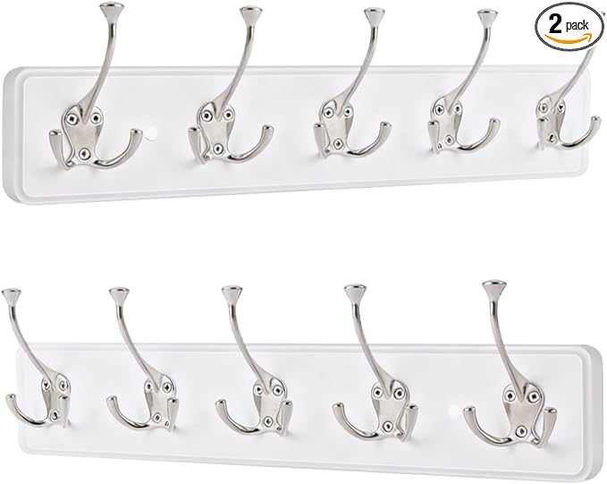 IBosins 2 Pack Coat Rack Wall Mount, Heavy Duty Metal Coat Hooks Rail by IBosins