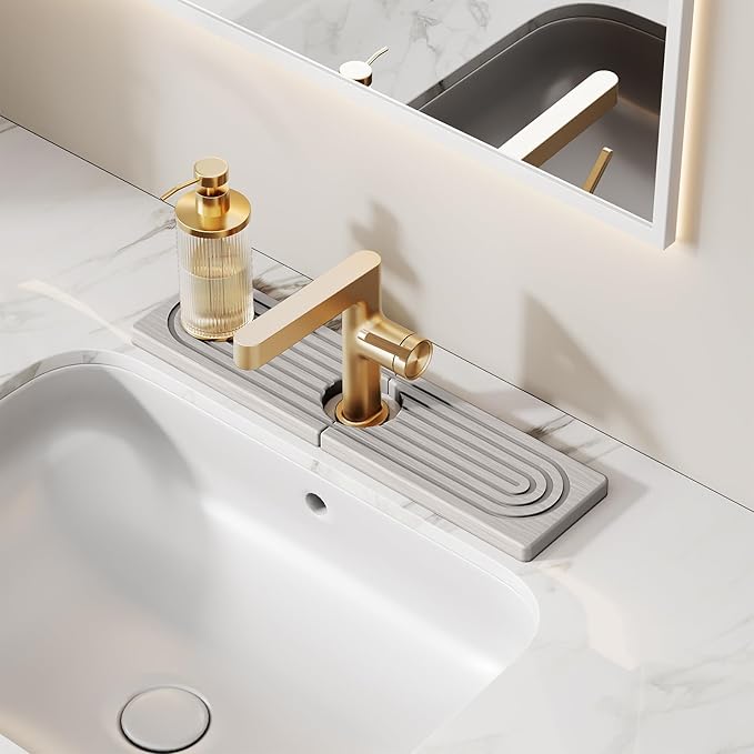15.7 Inch Stone Faucet Mat for Kitchen Sink Splash Guard, Diatomite Sink by Unknown