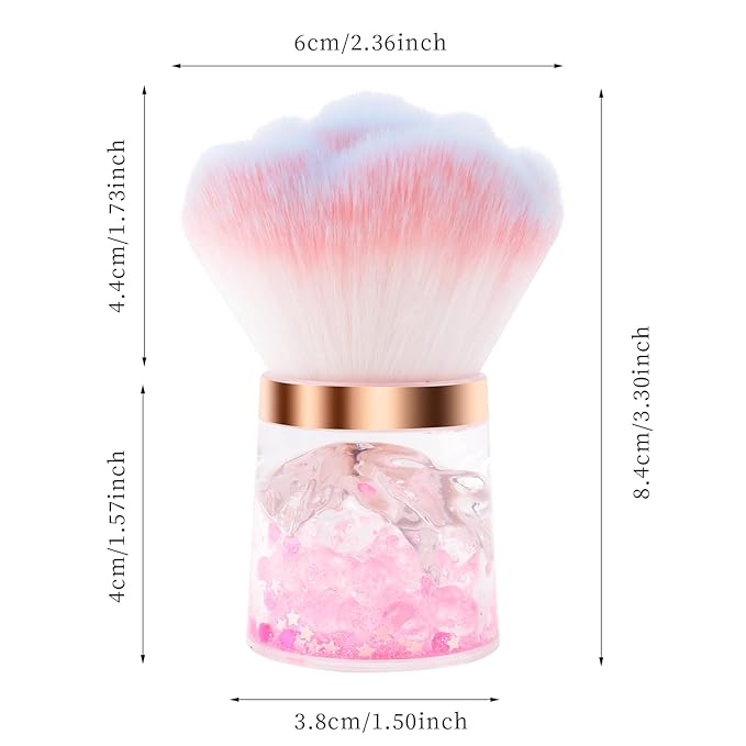 ANGNYA Nail Dust Brush, Rose Nail Art Dust Powder Remover Brush - Image 3