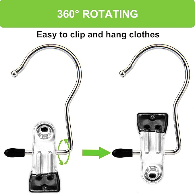 Boot Hangers Clips, 100 Pack Black Laundry Hooks Hanging Clips Clothes Pins - Image 4
