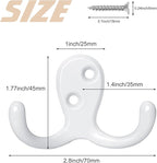 14 Pack Coat Hooks, Heavy Duty Double Prong Coat Hooks Wall Mounted - Image 5
