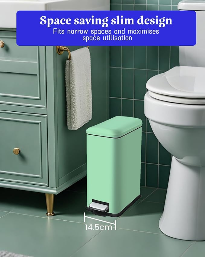 JM.YIPENG Bathroom Rubbish Bin, 5 Litre Cosmetic Bin, Small Waste Bin - Image 2