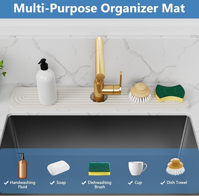 24'' Longer Faucet Mat for Kitchen Sink Stone Faucet Mat for Kitchen Sink - Image 7