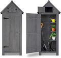 Outvita 70in Outdoor Storage Shed, Waterproof Wooden Garden Storage Cabinet with Lockable Door, Grey by Outvita