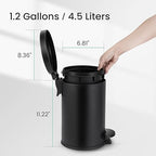 Cesun 1.2 Gallons Small Black Trash Can, Bathroom Garbage Can - Image 6