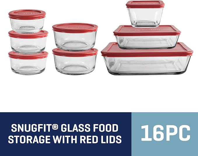 Anchor Hocking 16 Piece Glass Storage Containers - Image 7