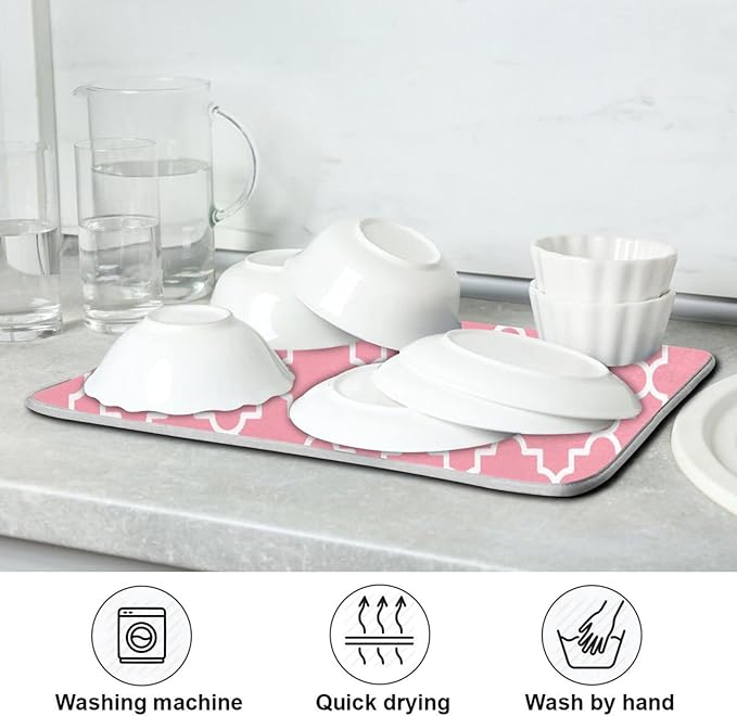 Super Absorbent Dish Drying Mat, Microfiber Fast-Drying Dish Mat, Kitchen Dish - Image 7