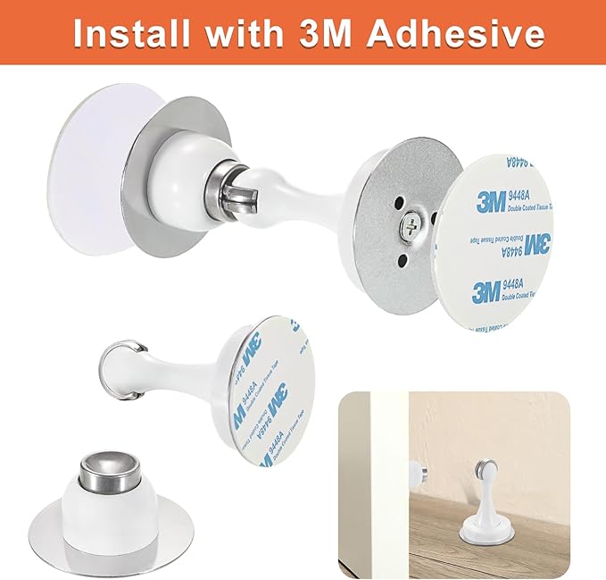 Sumnacon Magnetic Door Stopper, Heavy Duty Stainless Steel Door Stop Holder Come - Image 5