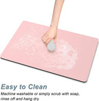 Rnivvi Coffee Mat, Hide Stain Rubber Backed Absorbent Dish Drying Pad - Image 5