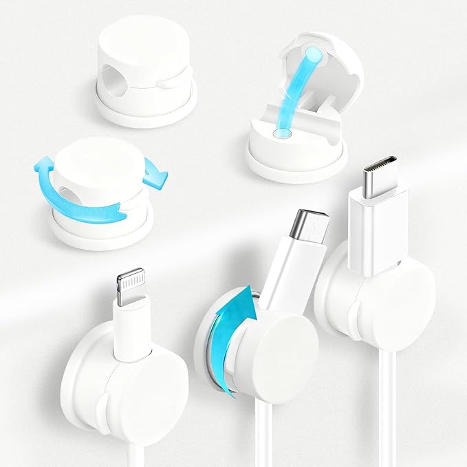 6pcs Magnetic Cable Clips, 360° Swiveling Adhesive Cable Organizer by Unknown