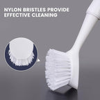 Dish Brush with Handle, Dish Scrub Brush with Built-in Scraper, Nylon Dish - Image 4