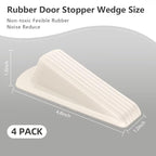4 Pack Premium Rubber Door Stoppers Wedge, Door Stops - Image 3