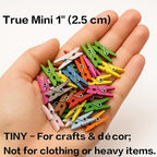 LWR CRAFTS Wooden Mini Clothespins 15 Colors 100 Per Pack 1" 2.5cm - Image 3