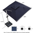 PURPLE LEAF 9' X 11' Patio Umbrella Outdoor Rectangle Umbrella Large Cantilever Umbrella Windproof Offset Heavy Duty Sun for Garden Deck Pool Patio, Navy Blue - Image 9