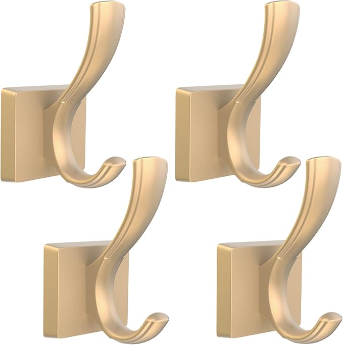 Gold Hooks for Wall, Heavy Duty Thick Aluminum Alloy Entry Coat Hooks for by TOFIIGREM