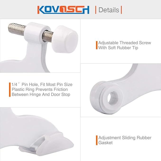 16 Pack Hinge Pin Door Stopper White - Image 4