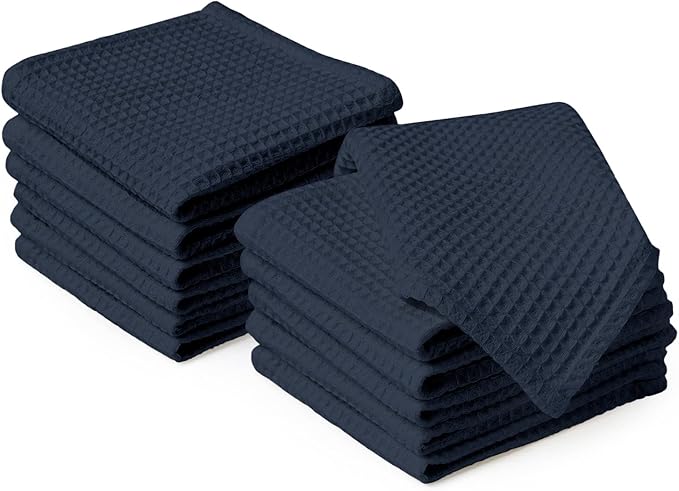 Encasa XO' Waffle Weave Face & Hand Towels – 12"x12", Kitchen & Travel – Small by EncasaXO