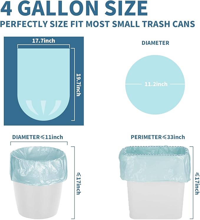 Magesh 105 Blue 4 Gallon Trash Bags - Image 6