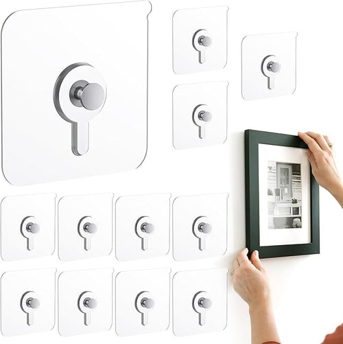 12 Pcs Picture Hangers without Nails, 20 Ibs Load Heavy Duty Self Picture by GCXIXPY