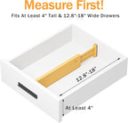 Bamboo Drawer Dividers 4" High, 12.8-18" Adjustable Drawer Organizers - Image 2
