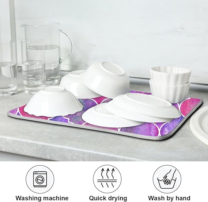 senya Super Absorbent Dish Drying Mat, Microfiber Fast-Drying Dish Mat - Image 7