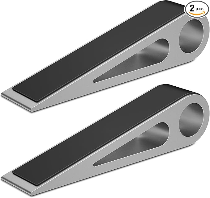 2 Pcs Heavy Duty Door Stopper for Bottom of Door, Aluminum & Rubber Door Stop by urgeeo
