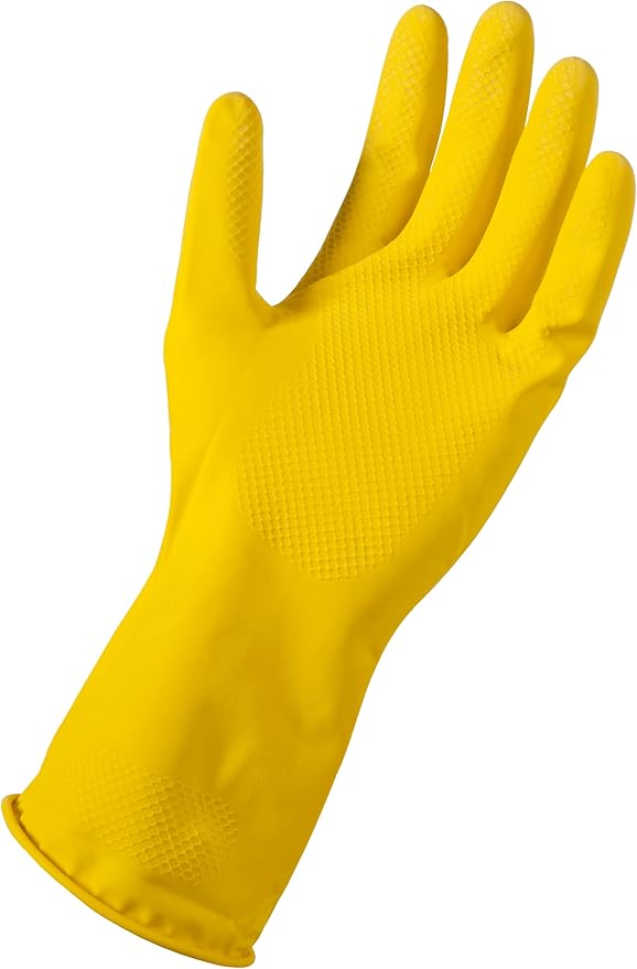 Soft Scrub Yellow Reusable Latex Household Glove - Image 2