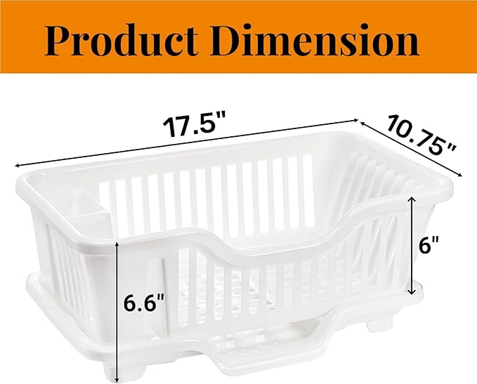 2-Piece Plastic Dish Drying Rack, Heavy Duty Sink Set Dish Rack - Image 2