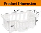 2-Piece Plastic Dish Drying Rack, Heavy Duty Sink Set Dish Rack - Image 2