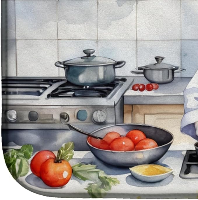 Caroline's Treasures DAC6296DDM Papillon The Chef Dish Drying Mat Absorbent - Image 4