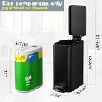 Bathroom Trash Can with Lid Slim 1.6 Gallon Stainless Steel Garbage Can with - Image 6