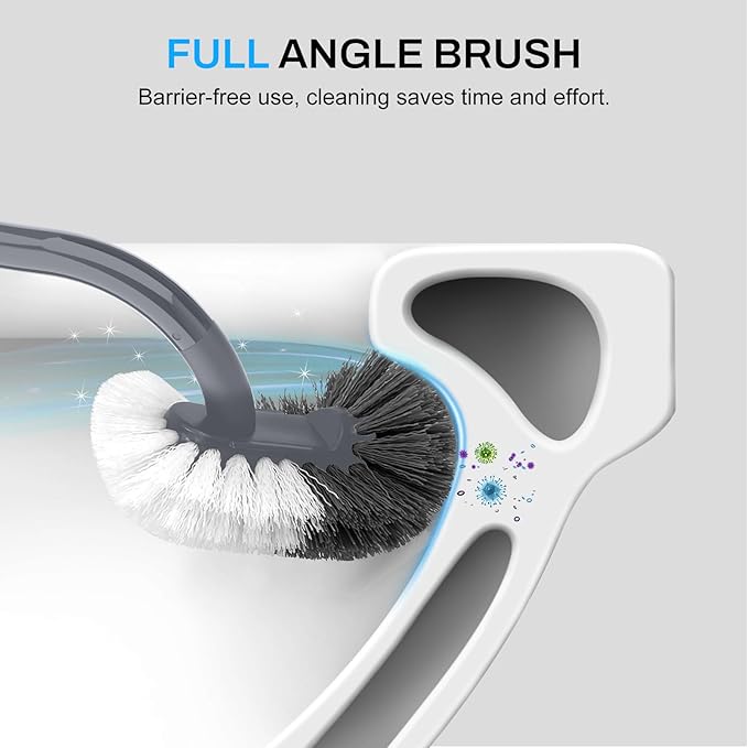 SetSail Toilet Brush and Holder Set, Compact Size Curved Toilet Bowl Brush - Image 5