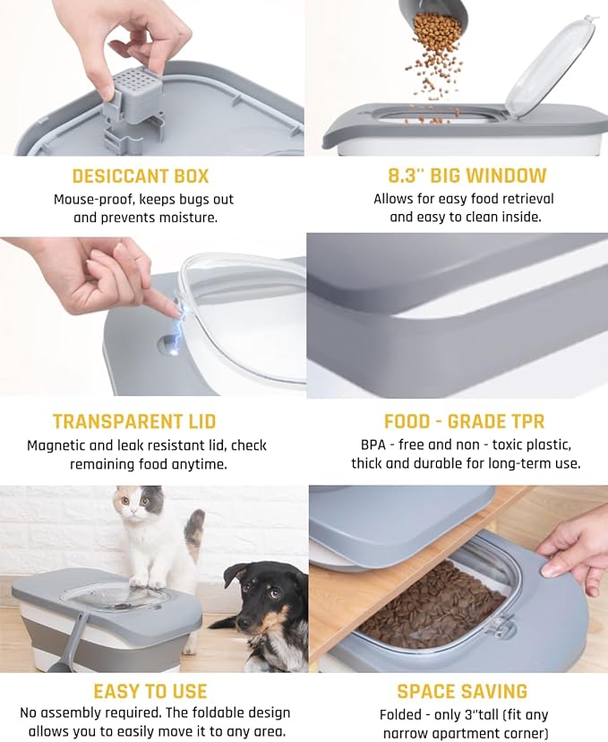 13 Lbs Dog Food Container, Collapsible Dog Food Storage Container - Image 7