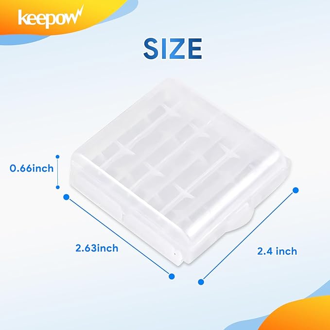 KEEPOW 12 Pcs AA/AAA Battery Storage Case Holder Box - Image 6