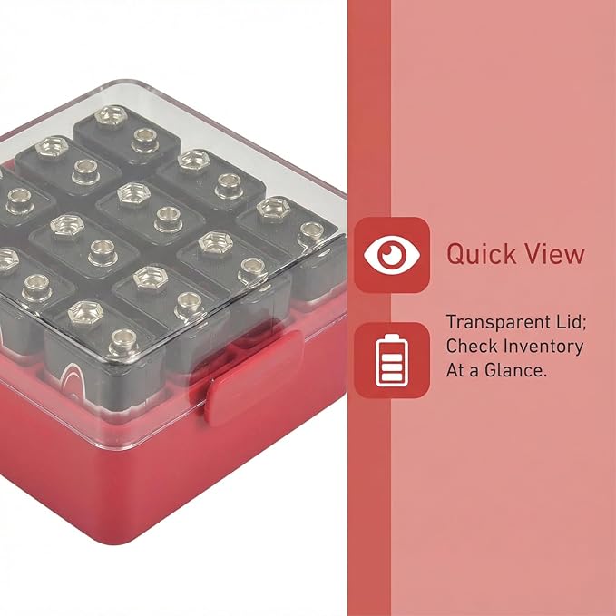 ALCYON Battery Organizer Storage Case, Battery Vault Box Container - Image 5