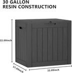30 Gallon Outdoor Storage Box, Large Resin Deck Box for Patio Cushions, Garden Tools, Pool Accessories, Waterproof and Lockable Design, Storage Bench for Backyard & Deck(Black) - Image 2