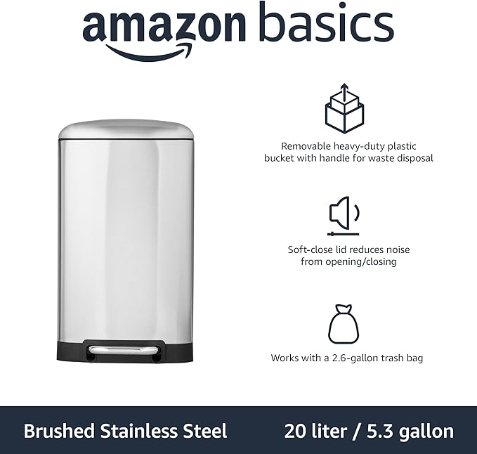 Amazon Basics Rectangular Small Trash Can - Image 2