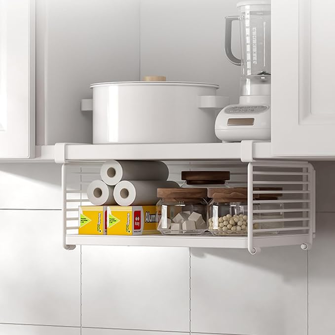 Under Shelf Storage Basket, Metal Wire Slide -in Under Cabinet Organizer - Image 5