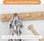 5Pcs Wooden Pegs Shaker Coat Hooks Screw-in Wall Rack Pegs - Image 5
