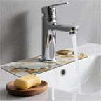 Kitchen Sink Splash Guard，Abstract marble gold Faucet Mat Sink Gadgets-Super - Image 2