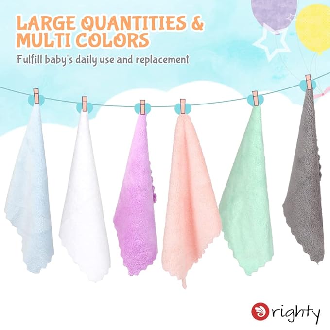 Orighty Baby Washcloths 50-Pack, Microfiber Coral Fleece Baby Face Towels - Image 3