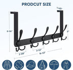 TICONN Over The Door Hooks, 5 Heavy Duty Tri Coat Rack All Metal Coat Hanger - Image 2