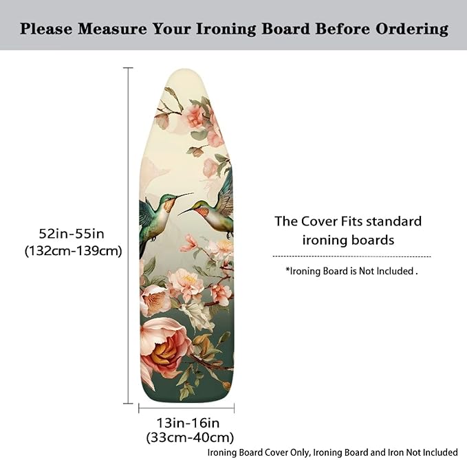 Bird Flowers Iron Board Cover Scorch Resistant Heat Insulation Ironing Board - Image 5