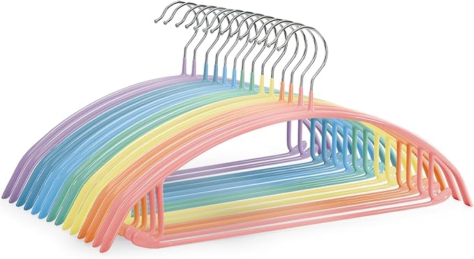 14 Pack Clothes Hanger, 16.5'' Non Slip PVC Coating Metal Sweater Hangers by AllfortheBetterLife