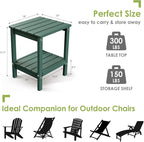GREENVINES Outdoor Rocking Chair Set | 3-Piece | 2 Rocking Chairs with 1 Side Table | Porch Rocker | HDPE Plastic | Forest | Patio Furniture Sets | High Back | Big & Tall | Ladder Back - Image 5