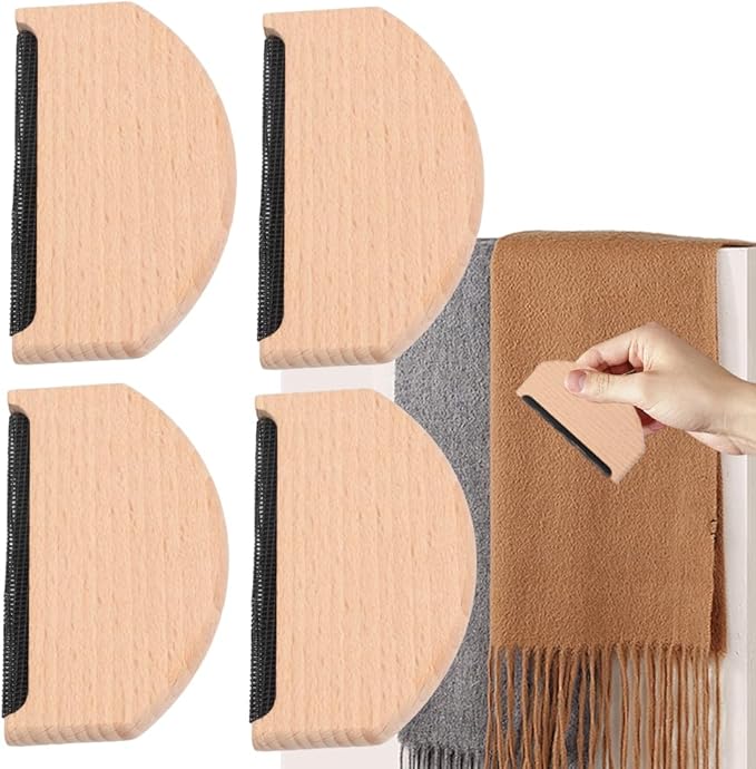 4 Pcs Wooden Sweater Comb Sweater Care Tool Fabric Defuzzer Pilling Shaver by DQITJ